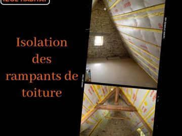 Isolation des rampants de toiture par soufflage.

Dans l’attente de l’intervention du plaquiste.
Aménager les combles d’une maison c’est augmenter la surface...
